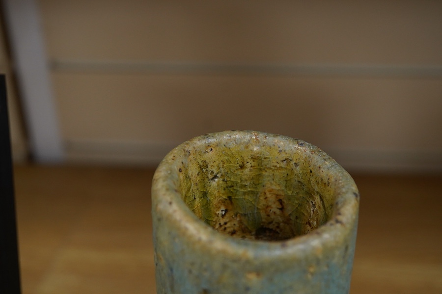 Alan Wallwork (1931-2019), two cylindrical vases, tallest 24cm